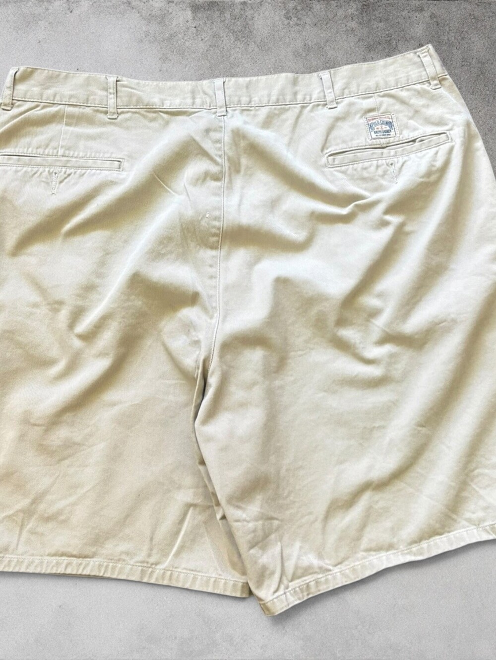 Vintage 90s Polo Ralph Lauren Chino Cargo Shorts Size 36W Old Money Beige Preppy